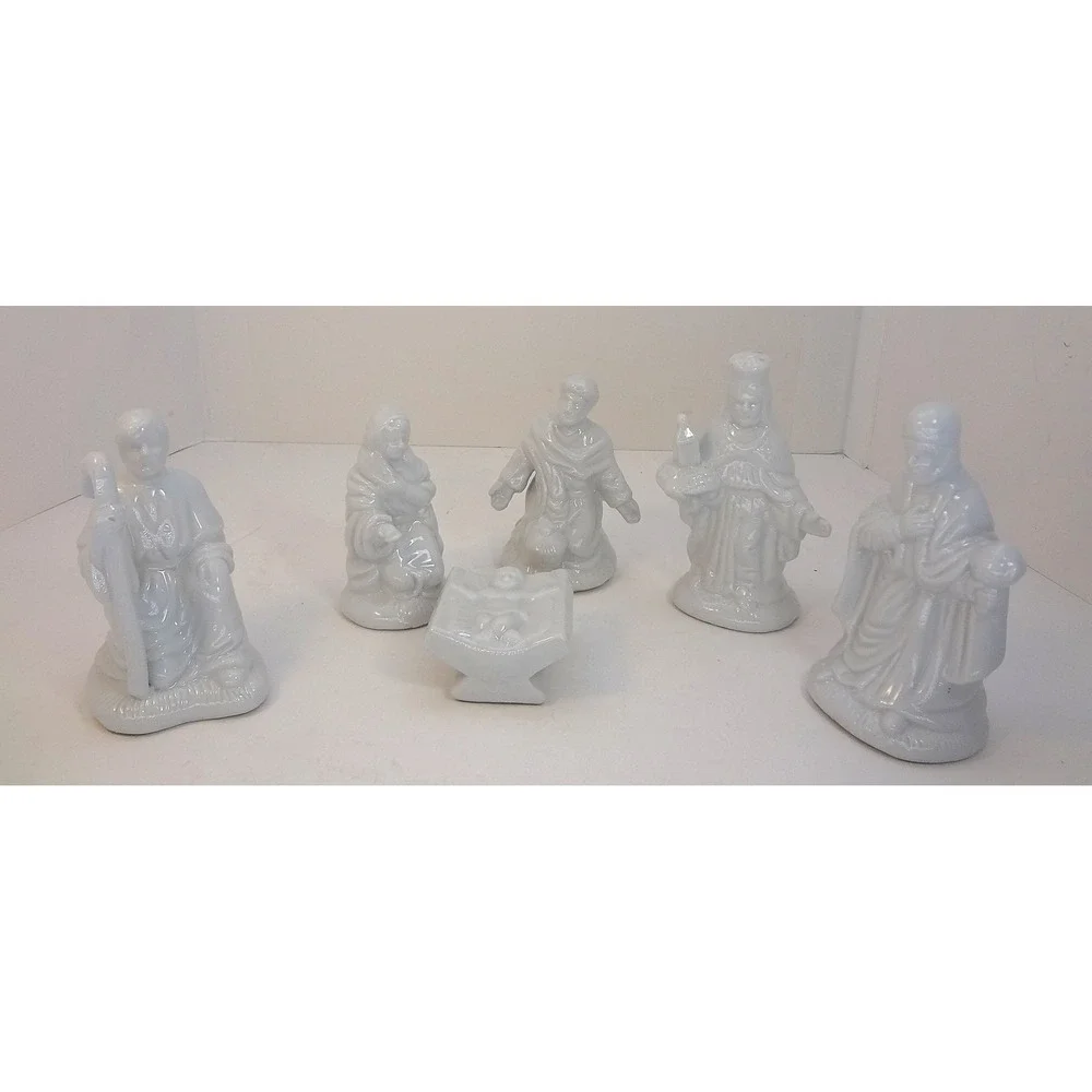 Holiday Traditions Set of Six Porcelain Nativity ‎ Wise Men Mary Joseph Jesus